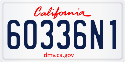 CA license plate 60336N1