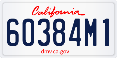 CA license plate 60384M1