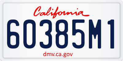 CA license plate 60385M1