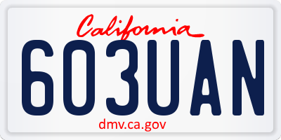 CA license plate 603UAN