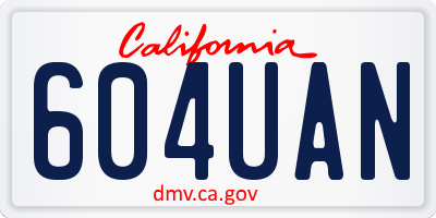 CA license plate 604UAN