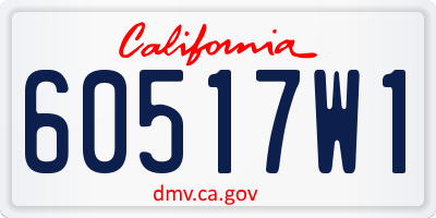 CA license plate 60517W1