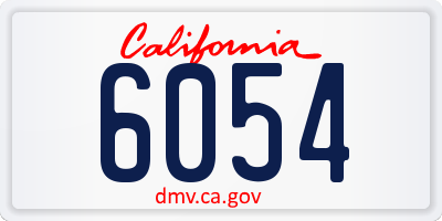 CA license plate 6054