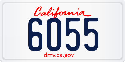 CA license plate 6055
