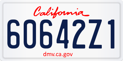 CA license plate 60642Z1