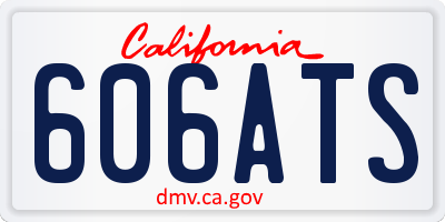 CA license plate 606ATS