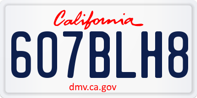 CA license plate 607BLH8