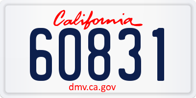 CA license plate 60831