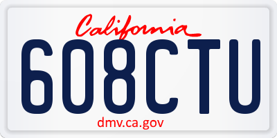 CA license plate 608CTU