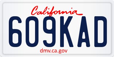 CA license plate 609KAD