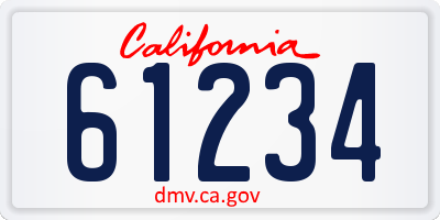 CA license plate 61234