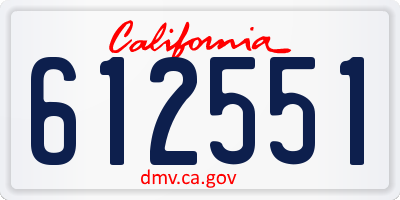 CA license plate 612551