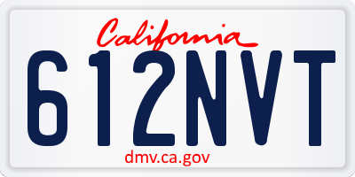 CA license plate 612NVT