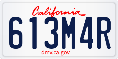 CA license plate 613M4R