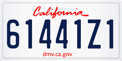 CA license plate 61441Z1