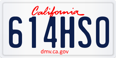 CA license plate 614HSO