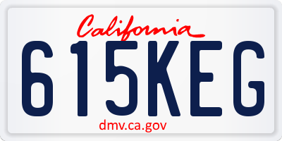 CA license plate 615KEG