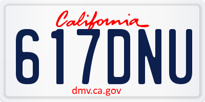 CA license plate 617DNU