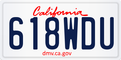 CA license plate 618WDU