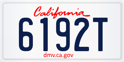 CA license plate 6192T