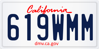 CA license plate 619WMM