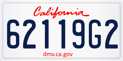 CA license plate 62119G2