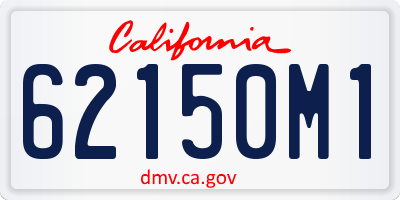 CA license plate 62150M1