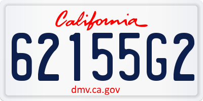 CA license plate 62155G2