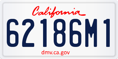 CA license plate 62186M1