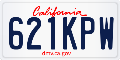 CA license plate 621KPW