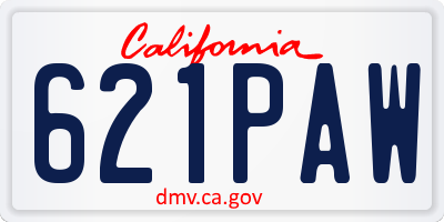 CA license plate 621PAW