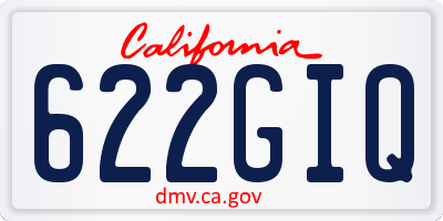 CA license plate 622GIQ