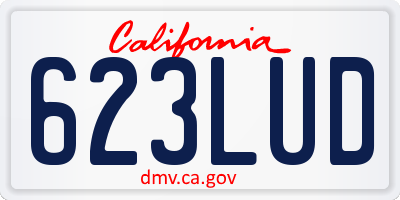 CA license plate 623LUD