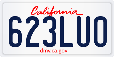 CA license plate 623LUO