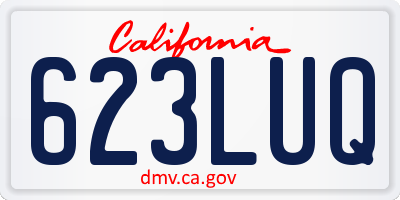 CA license plate 623LUQ