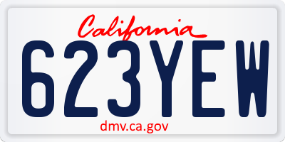 CA license plate 623YEW