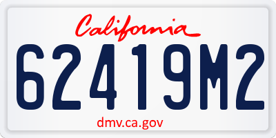 CA license plate 62419M2