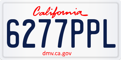 CA license plate 6277PPL