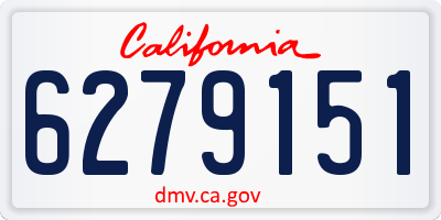 CA license plate 6279151