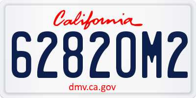 CA license plate 62820M2