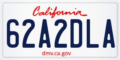 CA license plate 62A2DLA