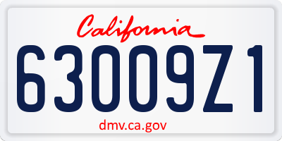 CA license plate 63009Z1