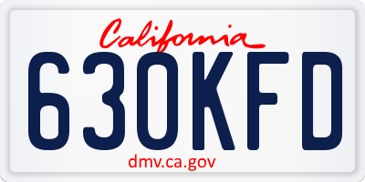 CA license plate 630KFD