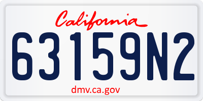 CA license plate 63159N2