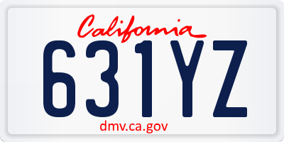 CA license plate 631YZ