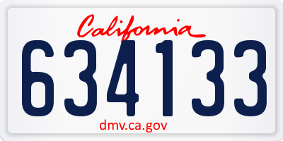 CA license plate 634133