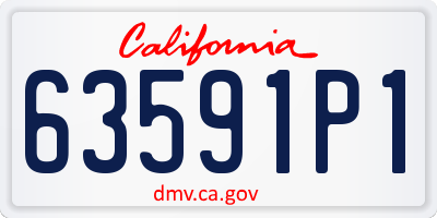 CA license plate 63591P1