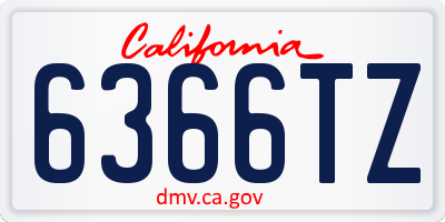 CA license plate 6366TZ