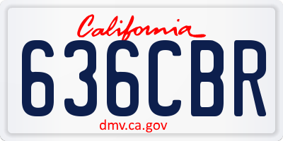 CA license plate 636CBR