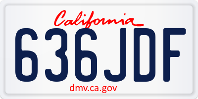 CA license plate 636JDF